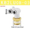 KB2LU Male Thread Three-Way Double Tube Elbow Pneumatic Connector (KQ2LU04-01S/06-02/08-03/10-04)