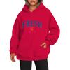 Hoodie mit tiefen Schultern und Ärmeln im Y2K-Stil, trendiger Fleecepullover mit Buchstaben-Liebes-Print für Herren und Damen