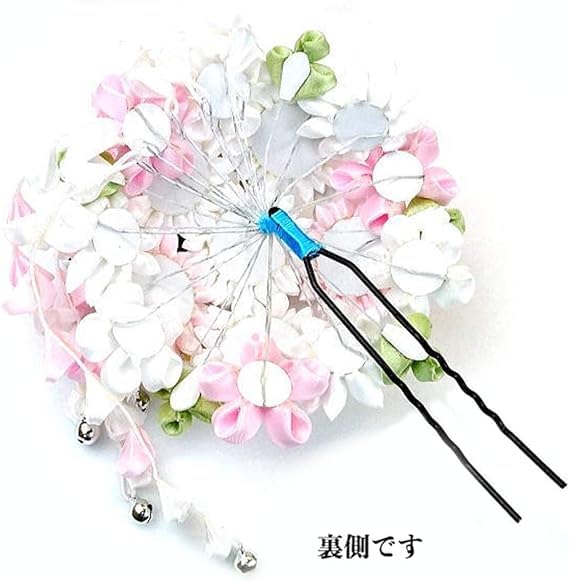 Hair Ornament for Tsumami Zaiku Coming-of-Age Ceremony, White, Flower, Formal, kk-081