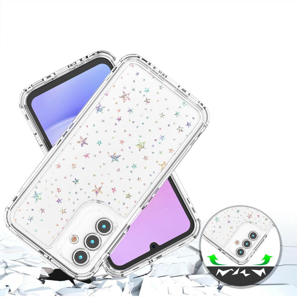For Samsung Galaxy A55 5G Case Precise Cutouts Acrylic TPU Clear Phone Cover with Laser-printed Film