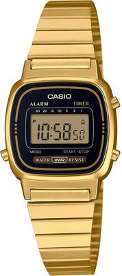 Casio Relógio Digital NOVO Design Gold x Black Overseas Model Feminino LA670WGA-1 [Item]