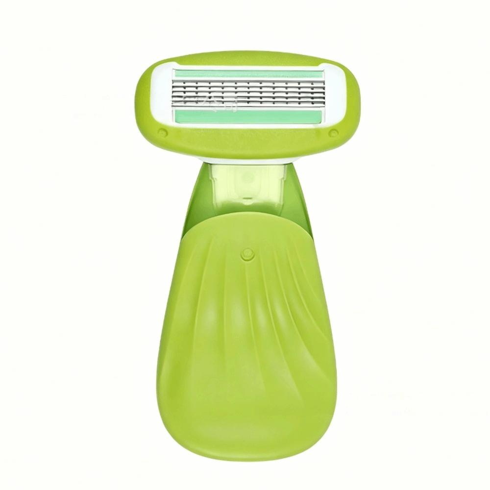5-Blades Shaving Razor Plastic Epilator Portable Manual Razor Underarm Hair Removal зелёный