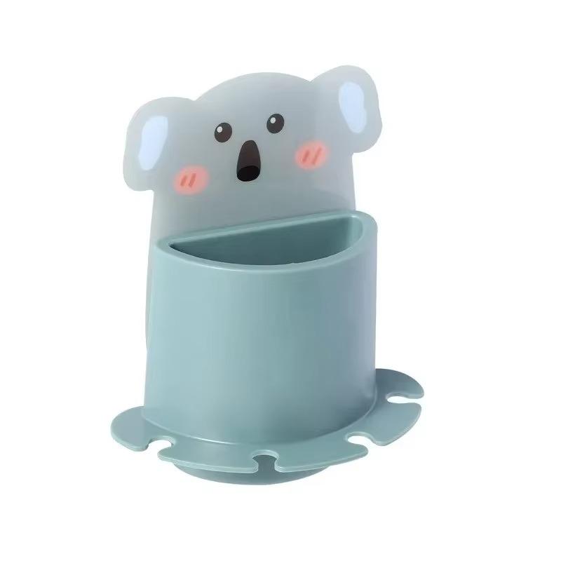 Multifunctional Toothbrush Holder Storage Box Cartoon Toiletries Wall Suction Type Bathroom Toothbrush Box Toilet Accessories