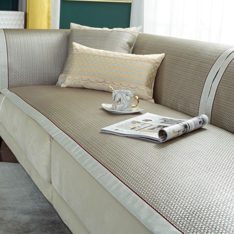 Vasarinis ledinis šilko kilimėlis sofos pagalvėlė Moderni medžio masyvo neslystanti vasaros kilimėlis sofos pagalvėlės rankšluostis