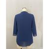 Women V Neck Chiffon Blouse With Split Three Quarter Sleeves Casual Layered Top