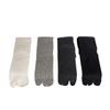 Korean Style Tabi Split Toe Socks – Black White Grey Calf Fashion Stackable for Schoolgirl, Trendy Unisex Crew Sock