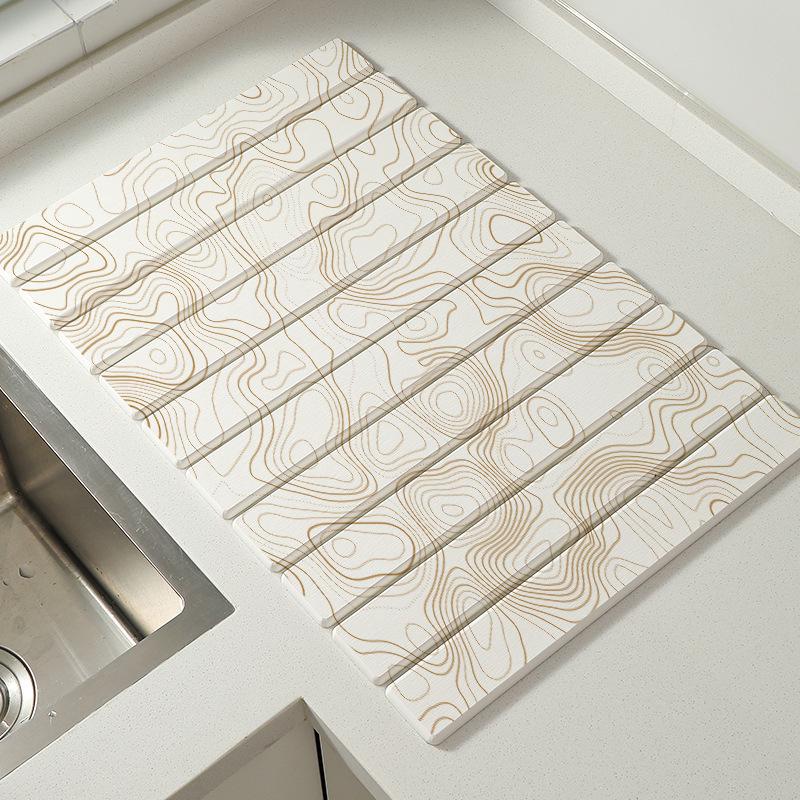 Diatomaceous Earth Water Absorption Mat for Kitchen & Bathroom - Drying & Draining Mat Coaster
