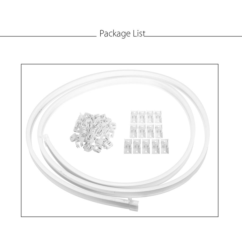 4.5m Curtain Track Rail Top Side Clamping Flexible Ceiling Mounted Straight Slide Windows Balcony Curtain Accessories