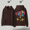Unisex Oversized Hooded Sweatshirt With Foil Print Streetwear Cotton Pullover Fall