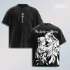 Anime The Apothecary Diaries T-shirt Maoma Gothic Washed Oversized T Shirt Men's Clothing Summer Short Sleeve Cotton Tees Tops