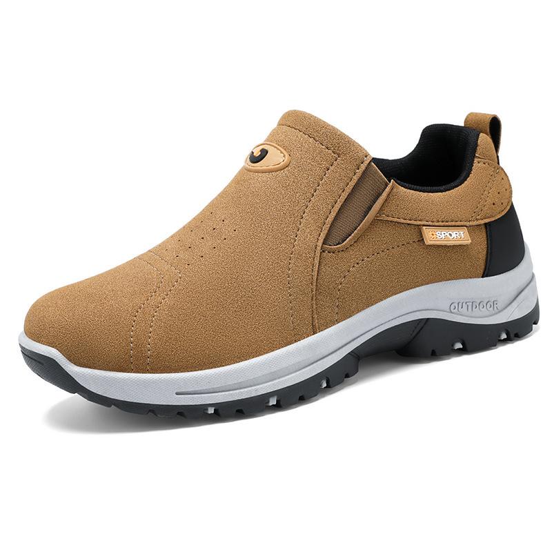 Shoes Men's Spring New Solid Color Versatile Single Shoes Outdoor Large Size Mountaineering Shoes Soft Sole Korean Version of Walking Casual Shoes