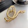 Korea Punk Metal Gold Silver Oval Hair Claw Clips For Women Trendy Large Geometric Crab Catches Clamp Girls Jewelry Accessories