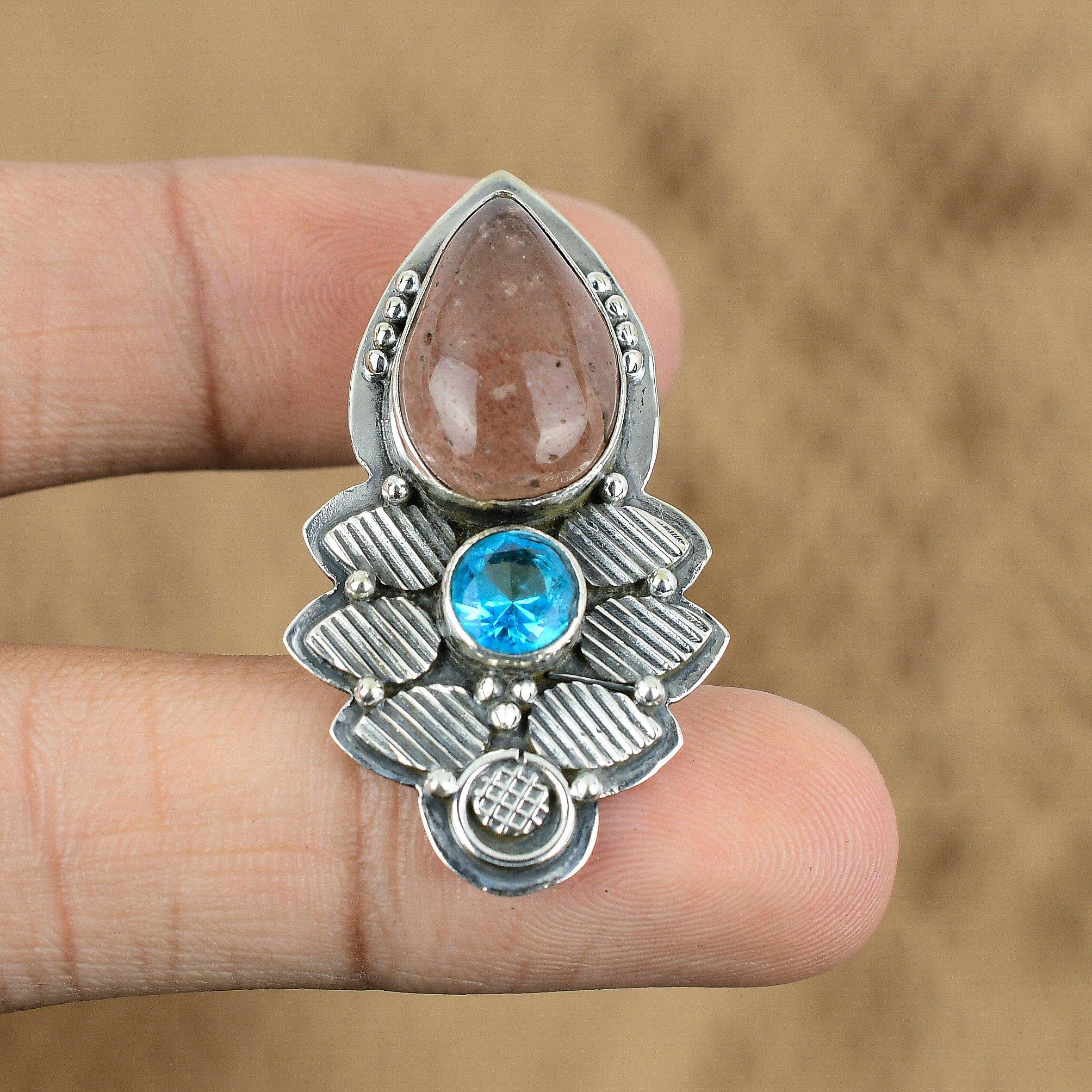 

Anniversary Gift For Her Natural Sunstone Gemstone Pendant 925 Sterling Silver