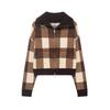 TAOP & ZA women's 2026 new, faux fur effect splicing knitted bomber jacket