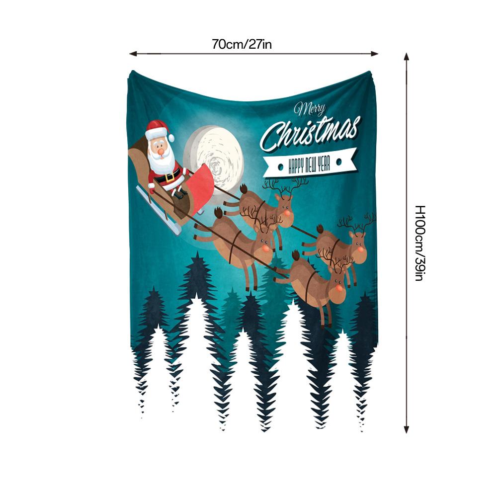 Cozy Christmas Throw Blanket Santa Claus Reindeer Holiday Decor Festive Winter Warm Bedding Gift Home Decoration Farmhouse Style