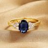 European-American High-End Adjustable Women's Ring with Colored Zircon, Light Luxury Style