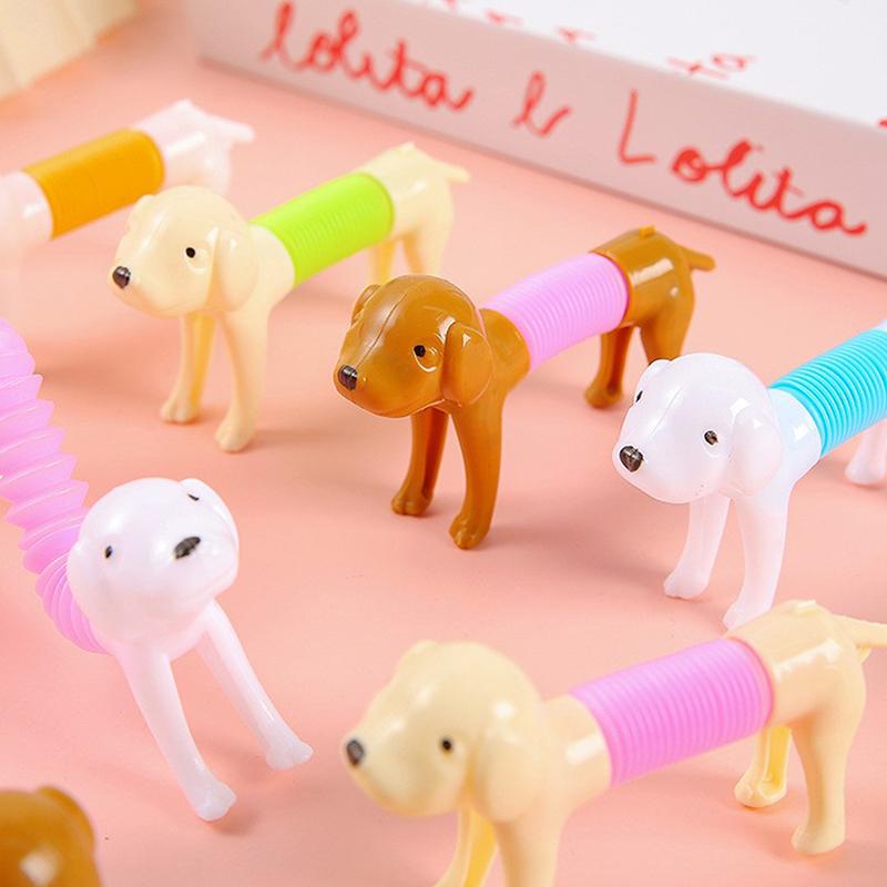 10Pcs Chew Resistant Stretchable Dog Stress Relief Tubes Pet Play Toys for Kids Birthday Party Favors