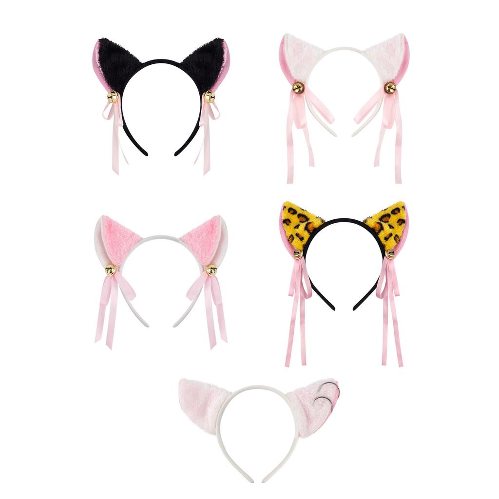 Kitten Headbands Cosplay Bell Cat Ear Hairbands Headwear Makeup Washing Face Hairbands Birthday Party