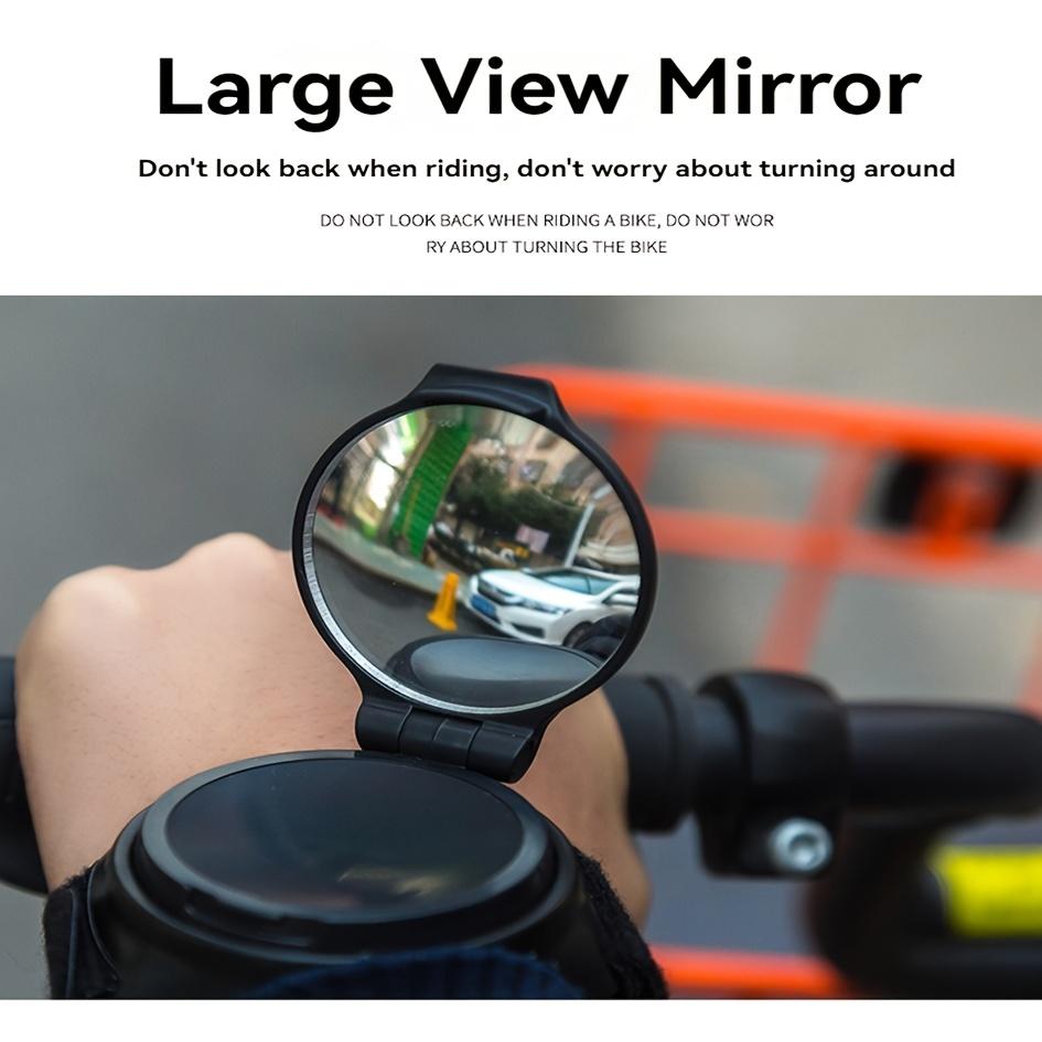 360-degree Rotatable Convex Lens Wrist Rearview Mirror for Bicycle Riding Acrylic Lens ABS Casing with Wrist Strap and Arm Strap