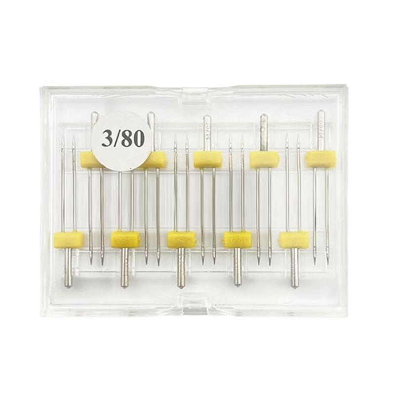 Set Of 10 Multifunctional Twin Needle Set Sewing Machine Needle Stretch Twin Needle For Professional And Beginner