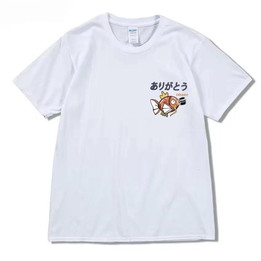 

Japanese Fun Ramen Fish Print T Shirt Graphic Tee Japanese Harajuku Gift L
