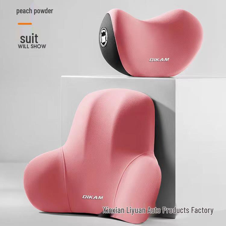 Car Neck and Lumbar Support Set - Headrest and Waist Cushions for Drivers