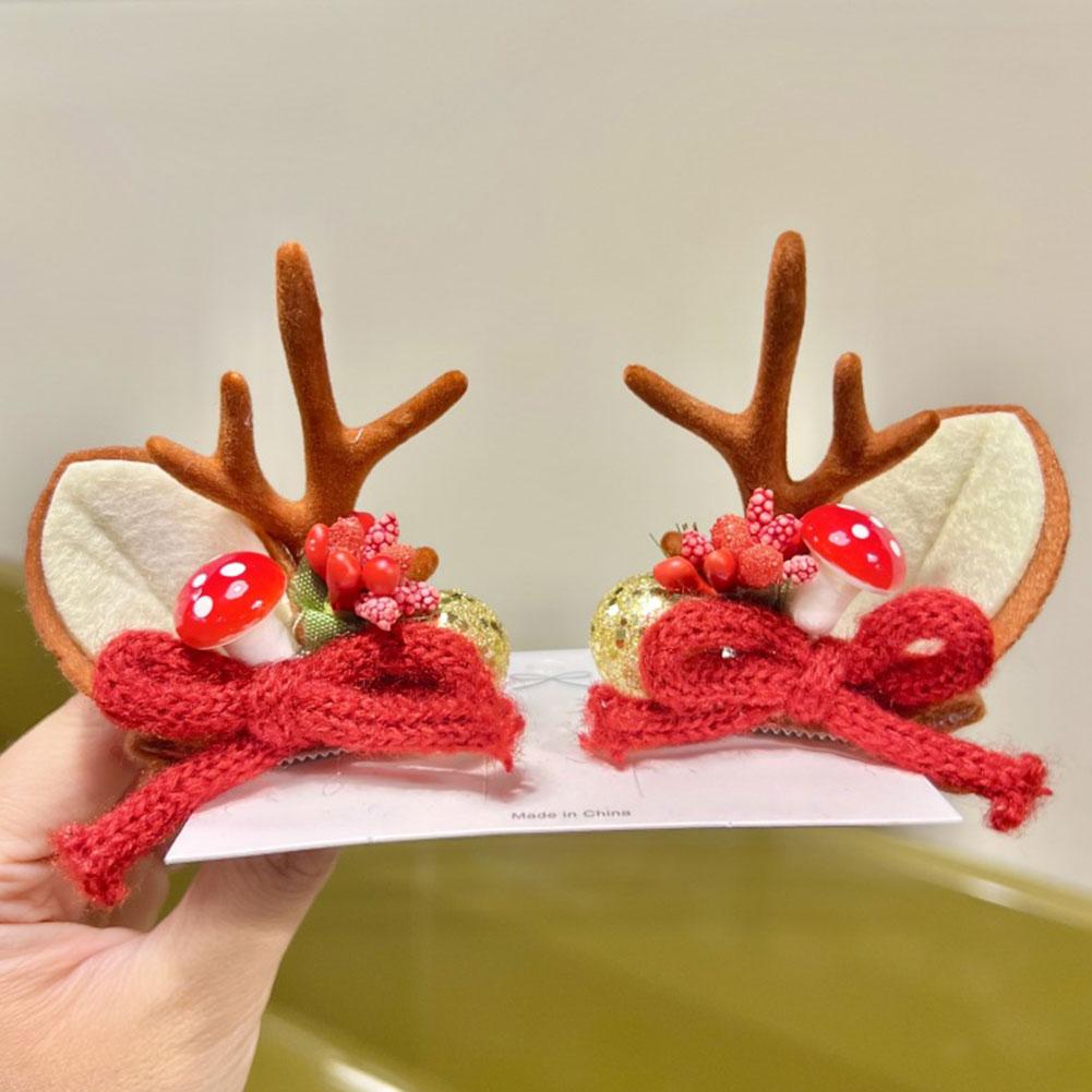 Christmas Antler Hair Clip Plush Hair Accessory Headwear Cute Barrettes Christmas Decoration Festival Gift For Women Girl