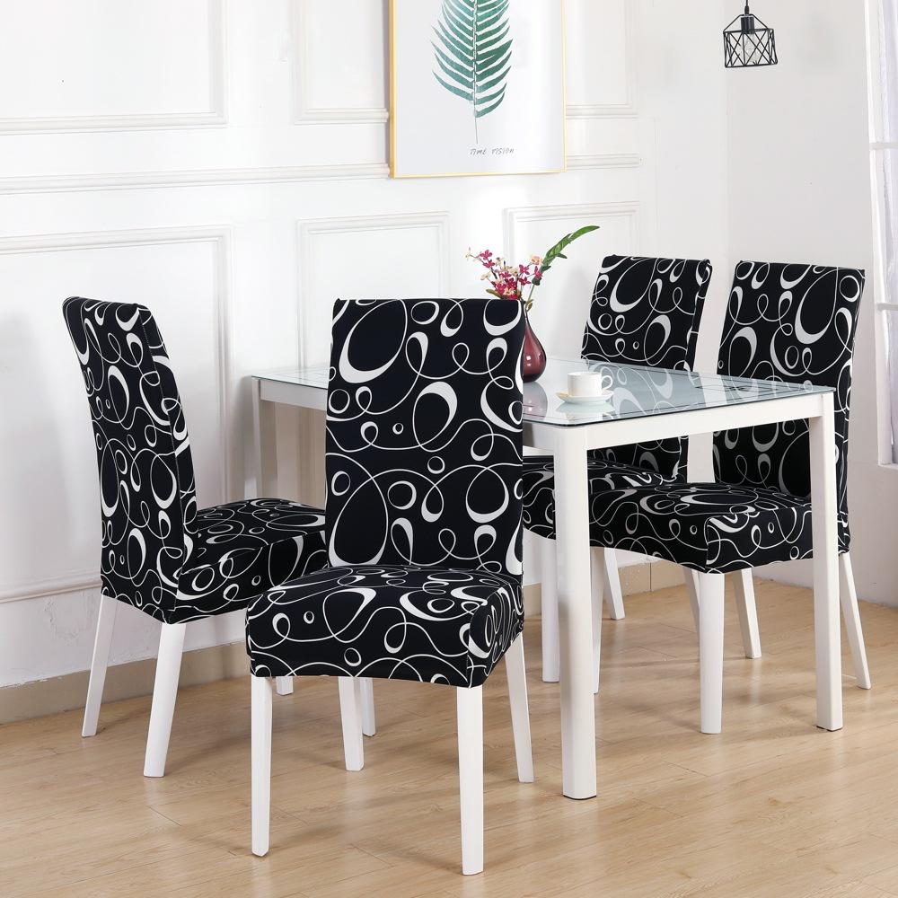 1/2/4/6 Pieces Printed Chair Cover Washable Big Elastic Kitchen Chair Covers Stretch Seat Slipcovers For Dining Room Wedding