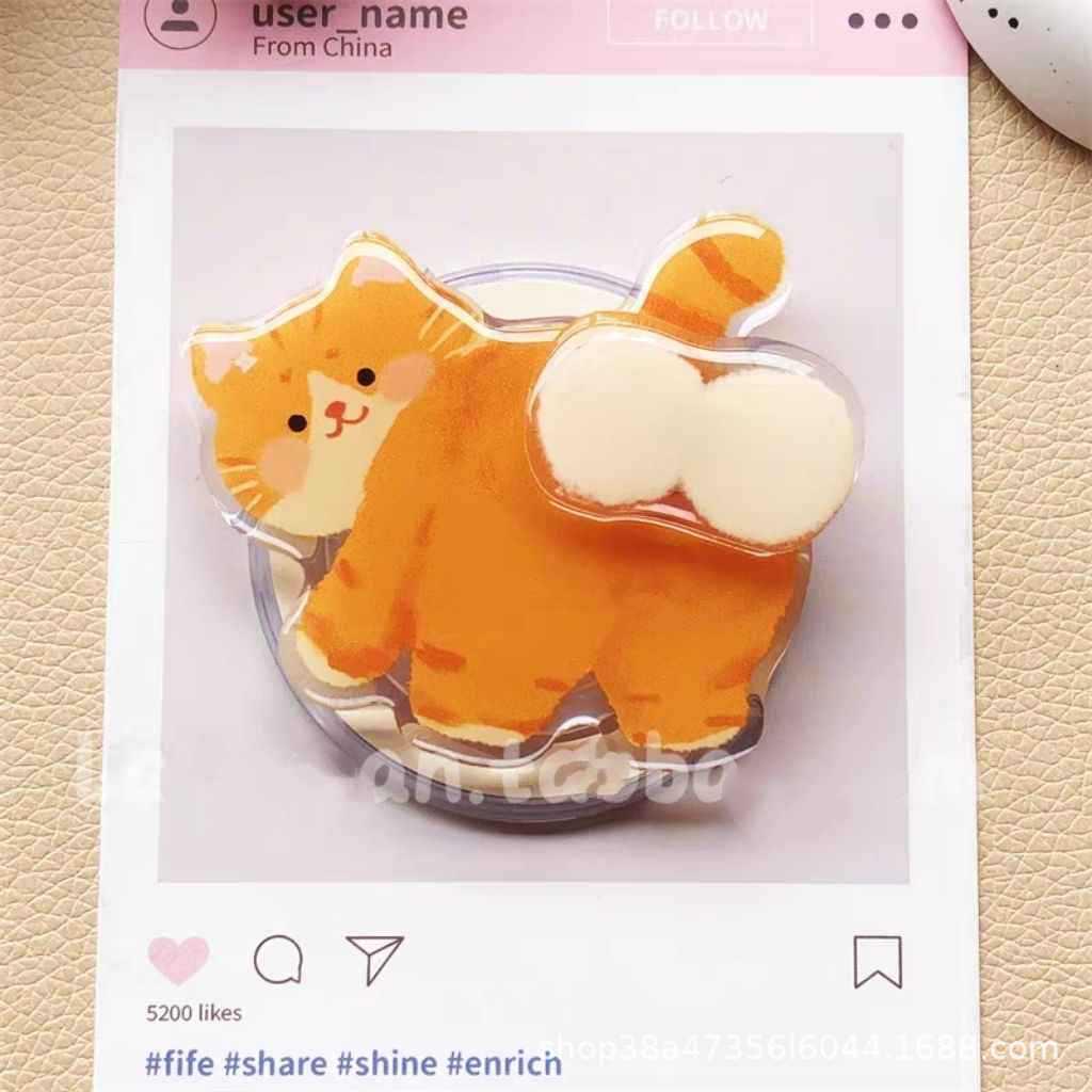 Adorable Wiggle Butt Magnetic Rotating Cat Stand - Rotatable Phone Case Holder