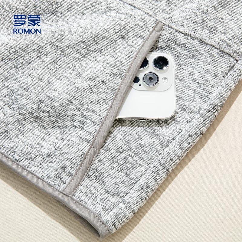 Romon Women's Heather Fabric Hooded Cardigan Jacket