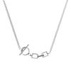 Unisex Titanium Steel OT Buckle Necklace - Trendy Hip Hop Clavicle Chain for Men & Women, Patchwork Streetwear Elements.