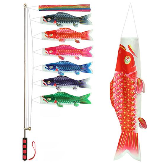 Hanging Pendant Comfortable Hand Feeling Wear-resistant Fadeless Festive Ornamental Decorate Satin Fish Shape Carp Streamer Comic Exhibition Accessory