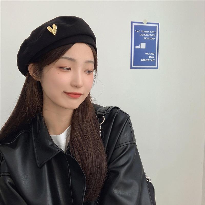 Woolen Beret Women's Autumn and Winter Retro Design Sense Niche Painter Hat Autumn and Winter Show Face Small Hat Advanced Sense