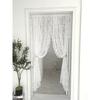 1pc White Flower Embroidery Single Panel Sheer Curtain, Romantic Blackout Curtains for Bedroom and Living Room