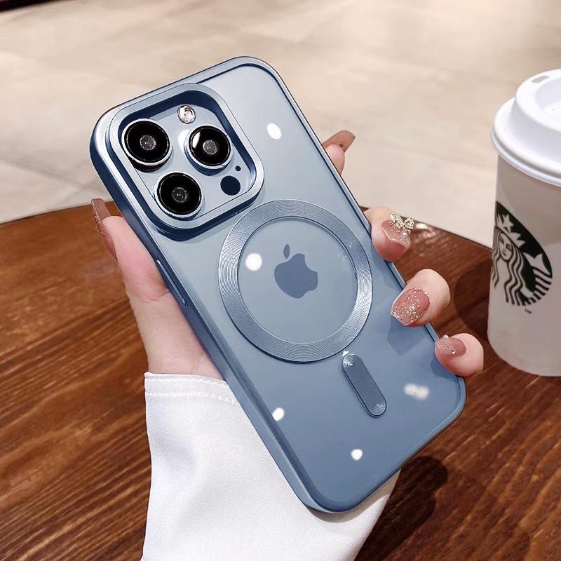 Matte Plating For Magsafe Magnetic Wireless Charge Case For iPhone 11 12 13 15 14 16 Pro Max Plus Soft Clear Shockproof Cover