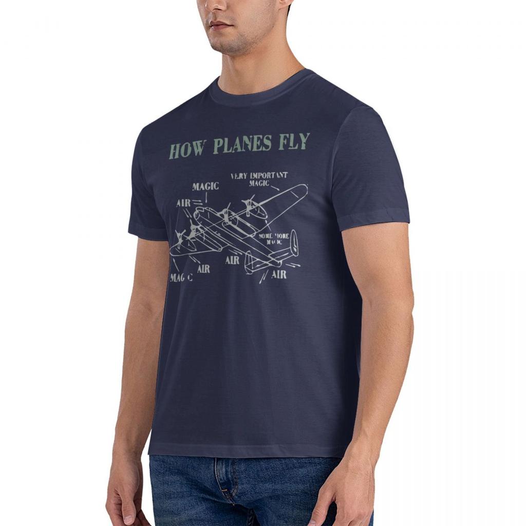 T-shirt How Planes Fly Funny Aerospace Engineer Pilot T Shirt Men Fashion Casual T-shirt Aesthetic Vintage Oversized T-shirts