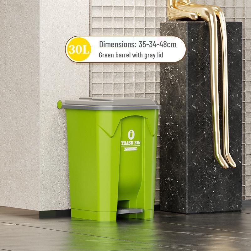 Large 30L Outdoor Kitchen Trash Can with Pedal and Lid