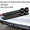 2 Peças/Conjunto Universal Carro Auto Estilo Grade Decorativa Falsa Saída de Ar Tubo Silenciador de Escape Fita Adesiva Modificação de Carro
