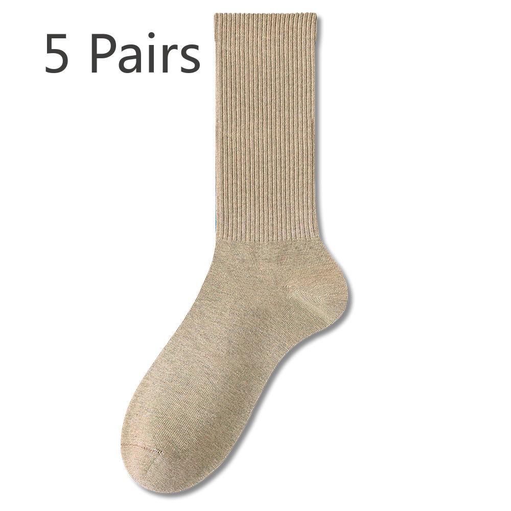 

5 пар женских носков весна-осень средней длины без косточек, впитывающих пот, антибактериальных и дезодорирующих, белых хлопковых, длинных, спортивных носков 5 Pairs хаки