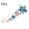 Cardigan Brooch Pin 3D Flower Decor Scarf with Rhinestone Stable Lock Inlay Thick Anti-exposure Suits Coats Sweaters Shawl Buckle