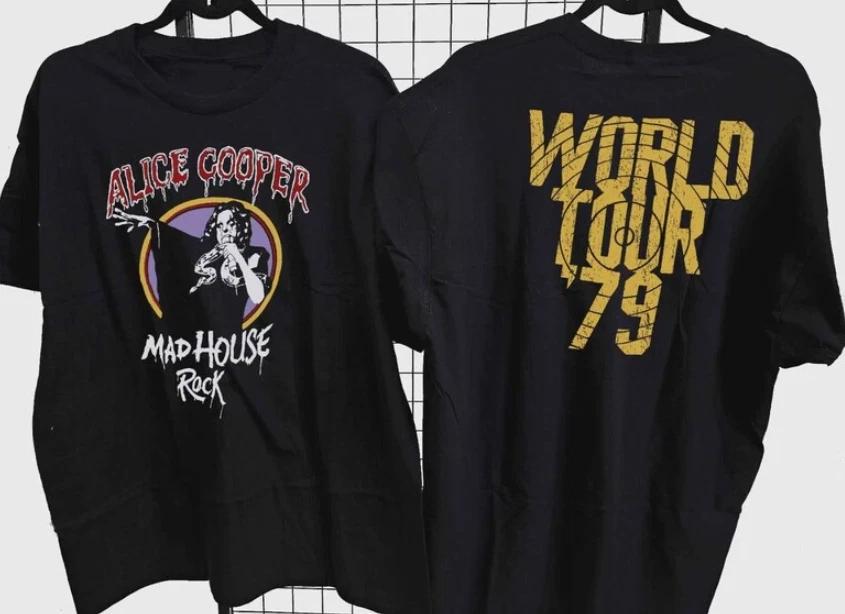 

Alice Cooper 1979 Madhouse Rock Tour 2X Sided Cotton T -Shirt L