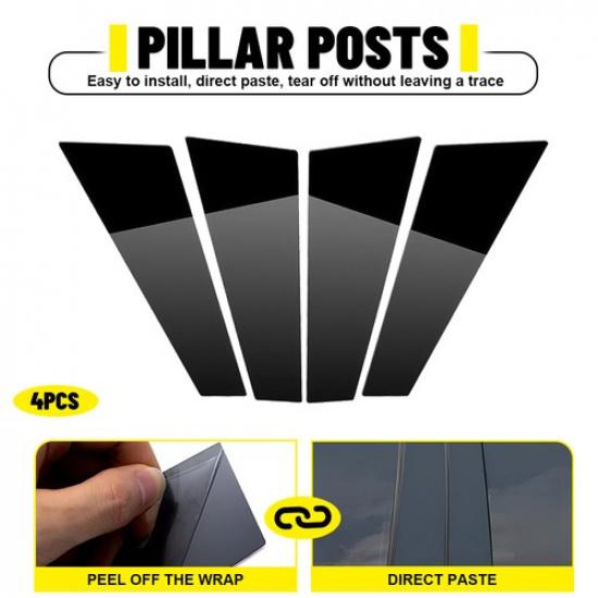 4X Piano Gloss Black Pillar Post For 2009-14 Porsche Panamera Door Cover Trim EA
