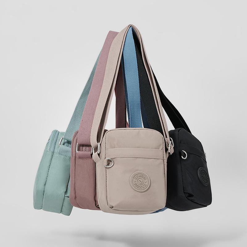 Borsa a Tracolla da Donna Multi-Scomparto in Nylon Idrorepellente Borsa a Spalla per Telefono Cellulare