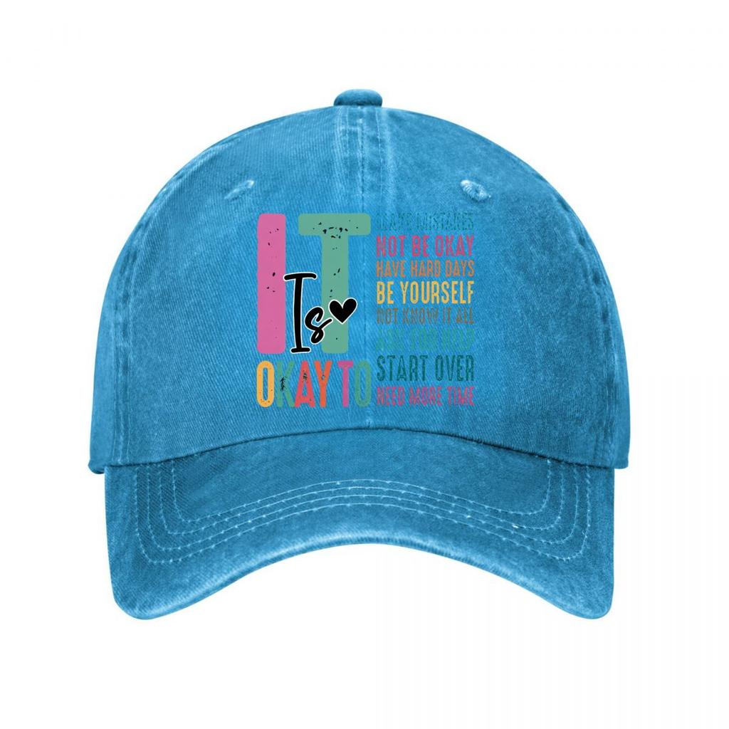Inspirational Quote Casual Washed Baseball Cap Outdoor For Womens Unisex FeUnisex