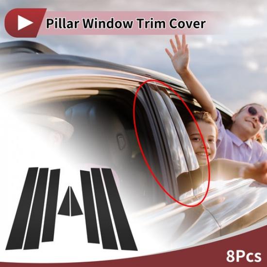 

8 Pcs Car Door Pillar Window Trim for Subaru Forester 14-18 Black