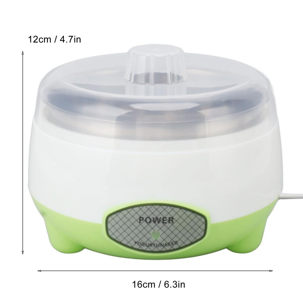 Compact Yogurt Maker Machine Stainless Steel Container Yogurt Maker for Homemade DIY Yogurt Green 15W