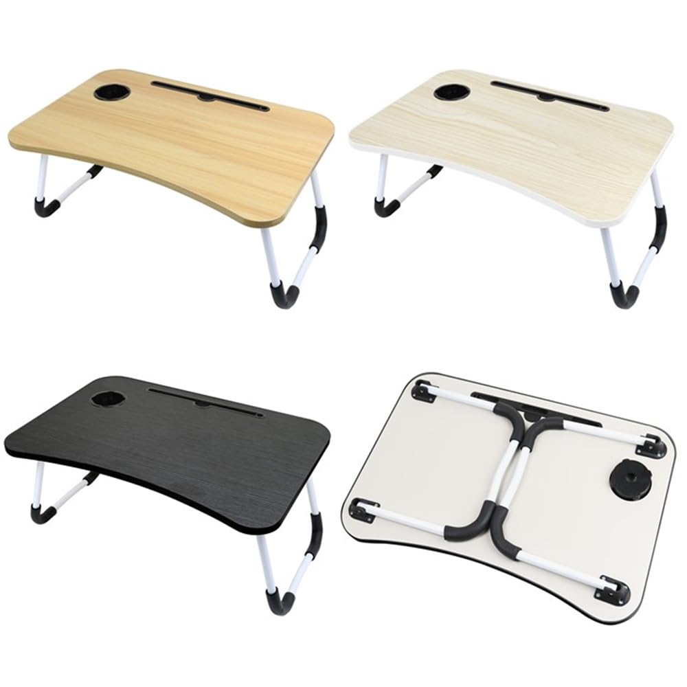 

AiS to you Folding with Tablet and Drink Perfect for or as a Simple Mini Coffee or Low No Assembly Required Table, Gadget, 60x40cm, Compact, Holder,