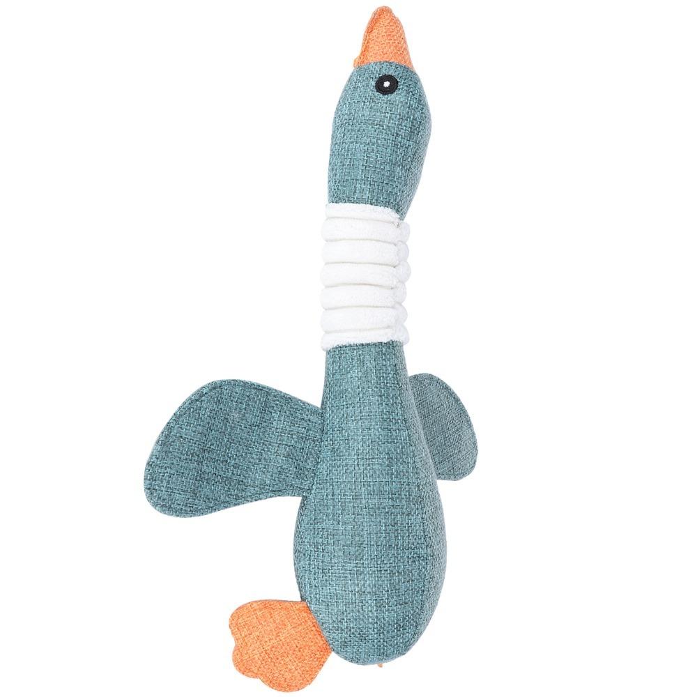 Linen Fabric Goose Pet Toy Plush Surface Cat Molar Toy Durable Bite Dog Chew Toy Boredom Relief