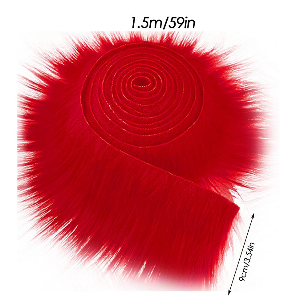 1.5M Sztuczne Futra Taśmy Rypsowe Odzież Szycie Puszyste Wykończenie Wykończenie Tkanina Szycie Kostium Pasek Pluszowe Futra Artykuły Dekoracja Domu