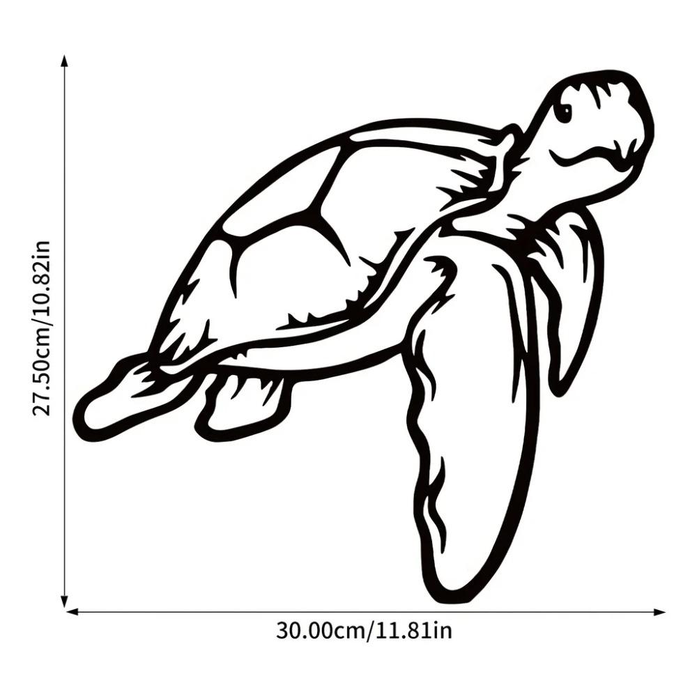 1pc Unique Sea Turtle Metal Wall Decor - Geometric Cut Out Plaque Art for Bedroom, Ideal for Christmas